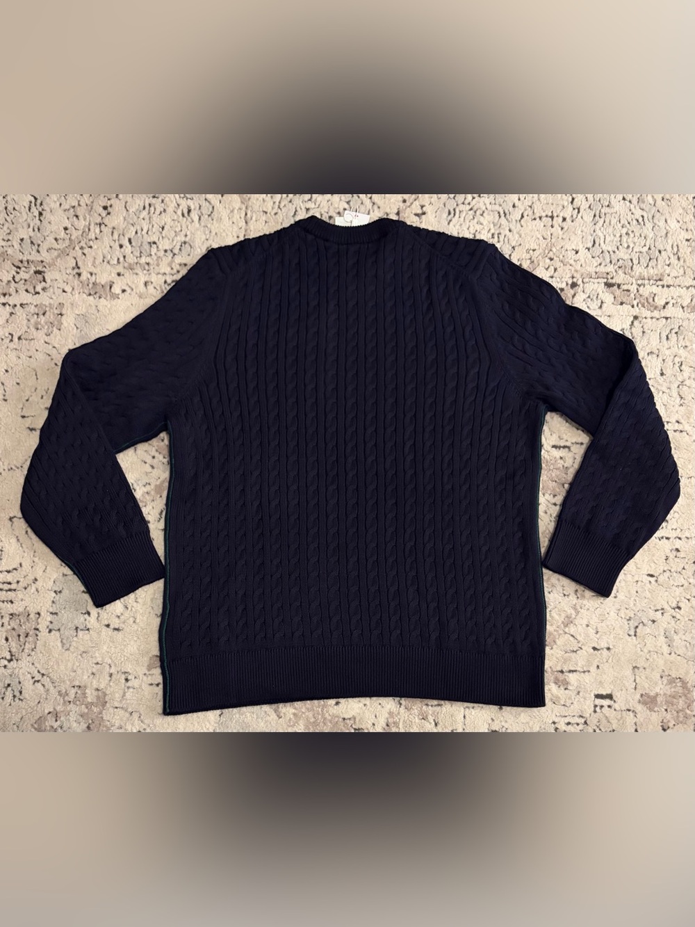 $140 Lacoste Classic Cable Knit Navy Cotton Sweater Men’s Size: XL - Picture 6 of 7